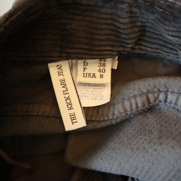 Brunello Cucinelli Monili Tab Jean Corduroy Kick Flare Dark Brown Size 8 - Picture 8 of 10